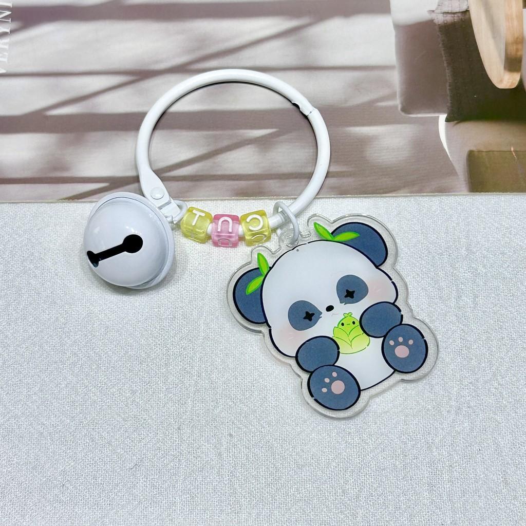 Adorable Panda Bamboo Keychain Acrylic Diy National Treasure Key Ring Perfect For Gifts