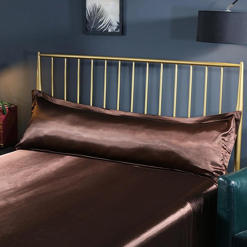 Multicolor Design Emulation Silk Satin Long Pillowcase Pillow Cover Pillow Case For Healthy Standard 48x120cm/48x150cm