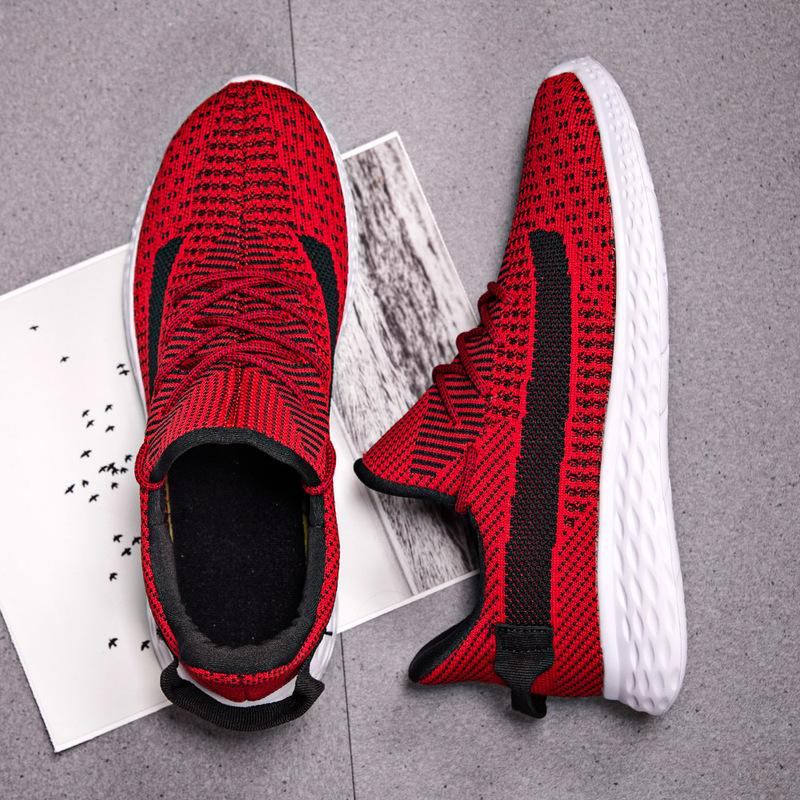 Мужская обувь большого размера 38-48, сверхлегкие кроссовки с дышащей сеткой и летающей тканью