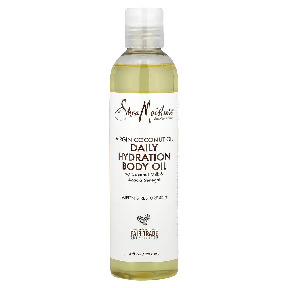 SheaMoisture 100% Нерафинированное кокосовое масло Ежедневное увлажнение Масло для тела, 8 жидких унций (237 мл)