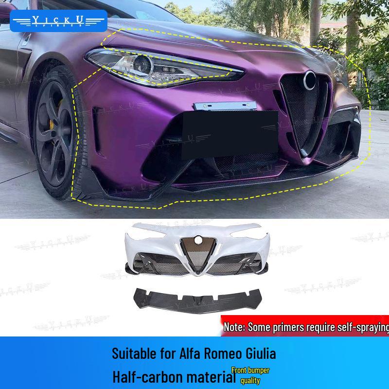 Комплект обвеса из углеродного волокна для Alfa Romeo Giulia GTAM: Передний и задний бамперы, Расширители крыльев, Капот, Задний спойлер, Пороги