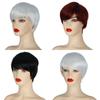 MERISIHAIR Короткий парик с челкой, стрижка пикси с мелированием, синтетическая короткая прямая стрижка для серебристо-белых женщин