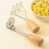 Stainless Steel Mashing Masher Standing Wooden Handle Vegetable Multifunctional Manual Carrot Avocado Potato Food Tool Kitchen Gadgets