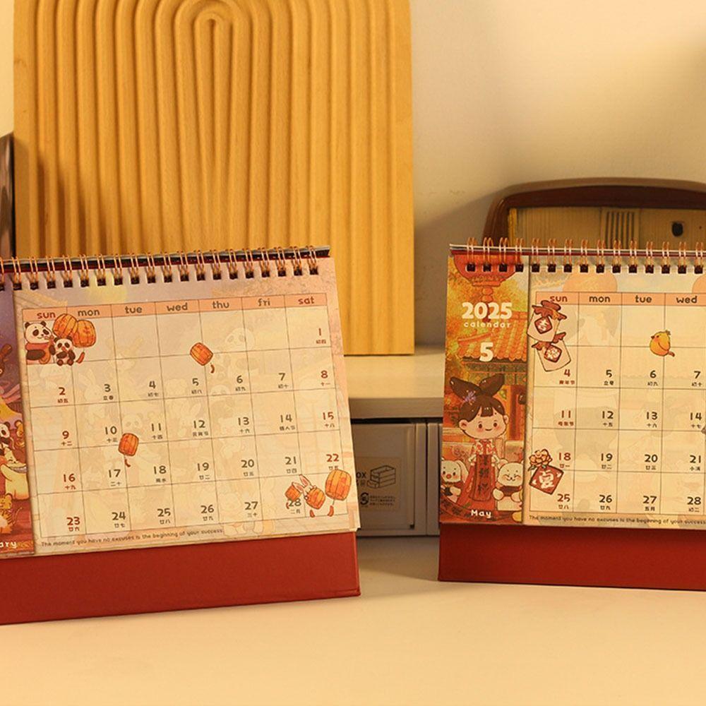 Schedule Standing Flip Calendar Ancient Style Desktop Monthly Calendar Home Office Supplies