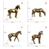 Античная Латунь Сплошная Фигурка Лошади с Длинным Хвостом Миниатюрный Фэншуй Орнамент Медный Знак Зодиака Мини Настольное Украшение Поделка 1 шт.