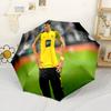 Real Madrid's Benzema Portable Automatic Umbrella Compact 8-Rib Design Foldable Design for Outdoor Daily Use Stylish Accessory Best for Christmas