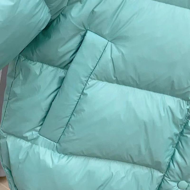 Женский пуховик со съемным капюшоном Теплая осенне-зимняя верхняя одежда Простой однотонный Повседневное пальто оверсайз