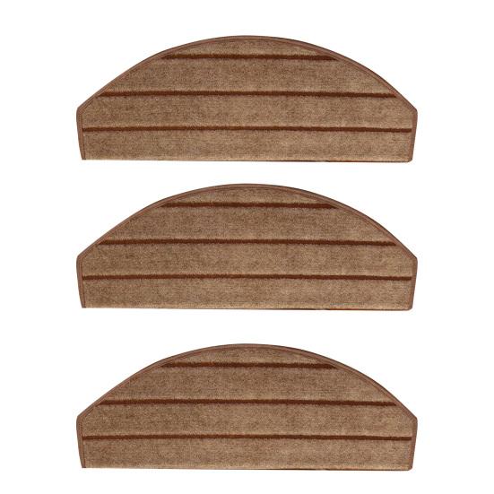 3Pcs / 5Pcs Stairs Mat Anti-dust Non-slip Flannel Indoor Family Bullnose Carpet for Home