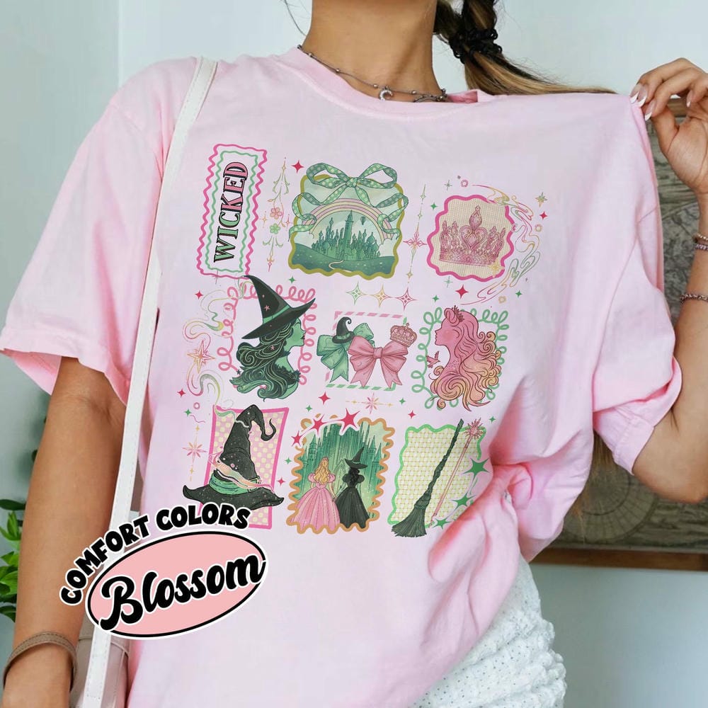 Vintage Wicked Stamps Print Comfort Shirt Defying Gravity Tshirt Dark Acedemia Gift for Bookish Unisex Y2K Casual Streetwear