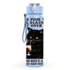 1PC Black Cat Funny Slogan Print 750ml Color Plastic Sports Water Bottle Leakproof Flip Straw Lid Suitable for Sports Office Home Use