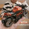 1:12 Handmade Police Motorcycle Model Toy - Pull Back Alloy Ornaments for Kids