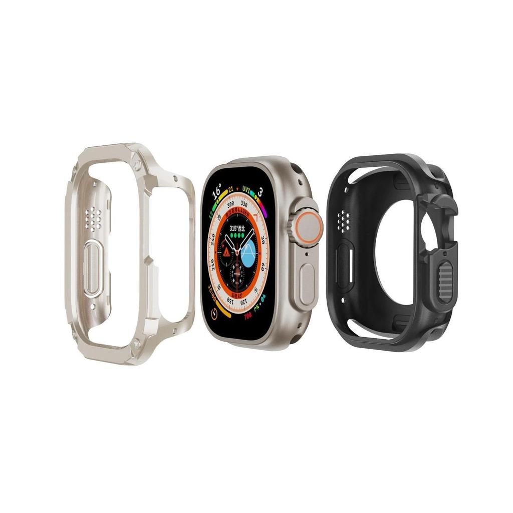 Чехол 2 в 1 для Apple Watch Series 10/9/8/7/SE/6/5/4 Ultra 46 мм 42 45 40 44 49 мм TPU + PC Ударопрочный Защитный Бампер для iwatch