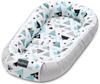 Bellochi Детская капсула для сна Baby Nest Pod для новорожденных — 100% хлопок — сертифицирован Oeko-TEX — 90x60x12 см — с защитными краями — tresor