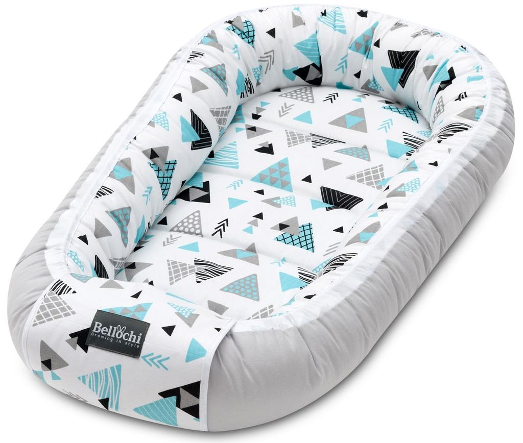 Bellochi Детская капсула для сна Baby Nest Pod для новорожденных — 100% хлопок — сертифицирован Oeko-TEX — 90x60x12 см — с защитными краями — tresor