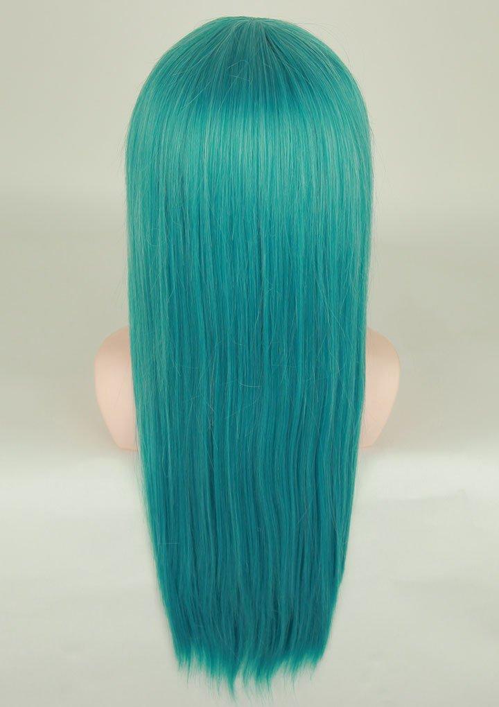 Wig Cosplay Full Wig Long Wig Straight Blue Green Blue Hair Green Hair Natural Smooth Heat Resistant Wig Wig with Net [Fujitatsu] Semi-long