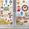 Diwali Showcase Window Stickers for Festival Party Background Decoration Layout Glass Electrostatic Stickers