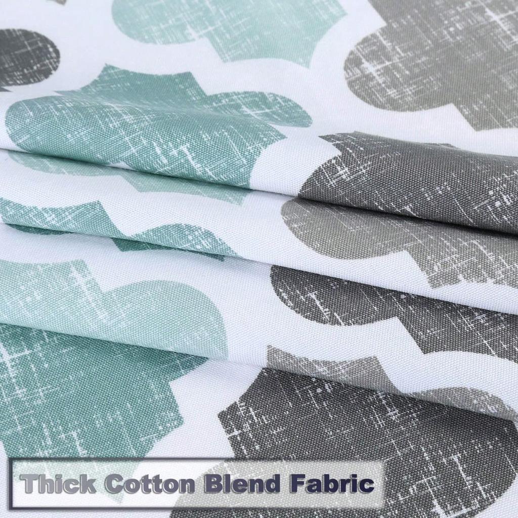 Fabric Shower Curtain Geometric Quatrefoil Patterned Modern Poly-Cotton Farmhouse Bath Shower Curtain Machine Washable