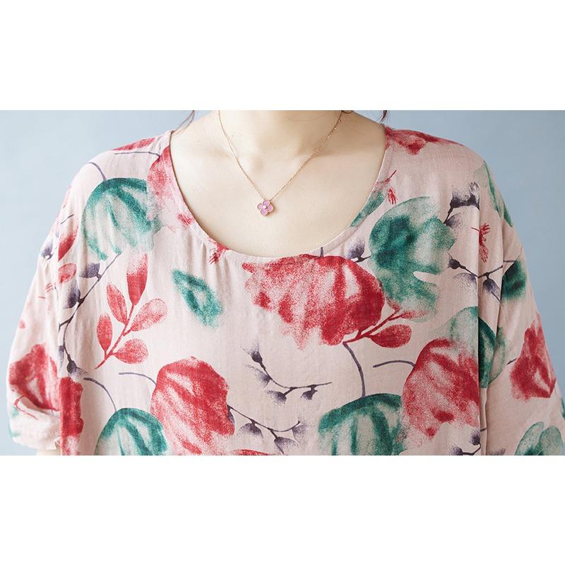 DIMANAF 2024 Летнее женское богемное свободное платье больших размеров в винтажном стиле, базовые длинные платья с цветочным принтом, новинка