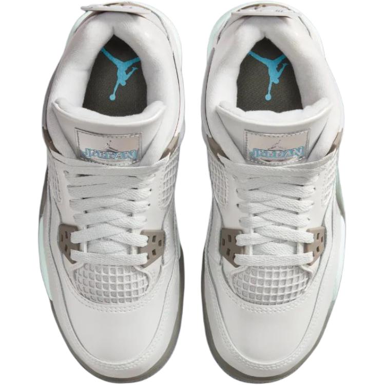 Jordan Детские баскетбольные кроссовки Air Jordan 4 Mid top Серый Синий Подростковые HV4401-014