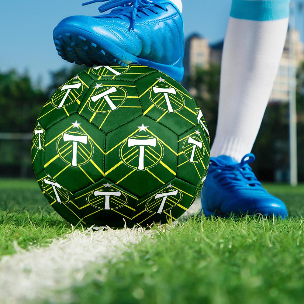Portland Timbers Футбольный мяч для зала Размер 5 Цветной Для всех возрастов Машинная строчка ПВХ Готов к соревнованиям Прочный Высокий отскок