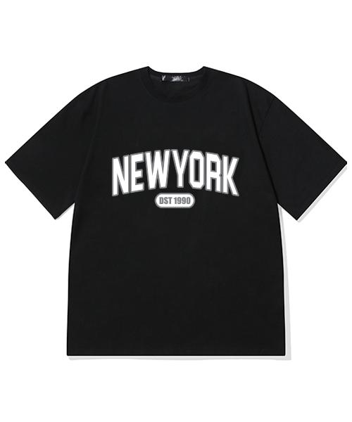 CRISCELO New York Old School T-Shirt Wt_Black 20S Oversized Fit