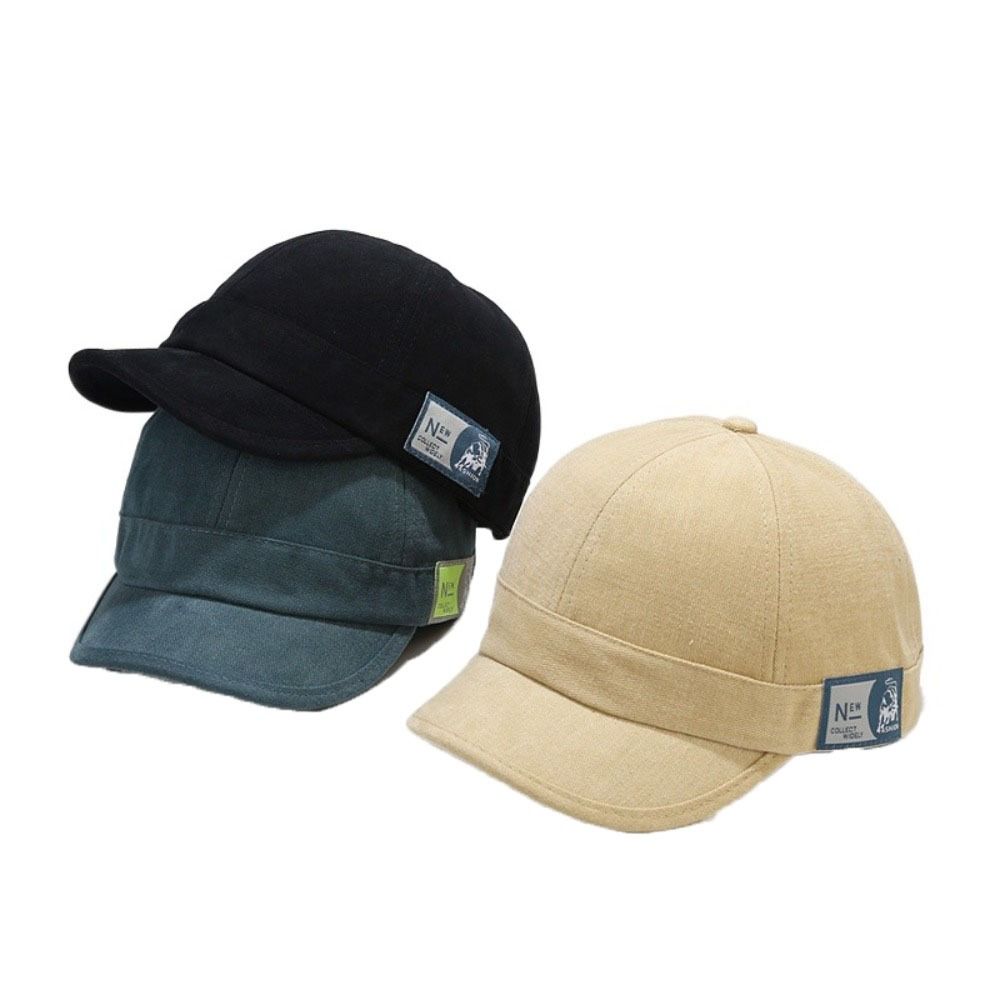Japanese Style Short Brim Baseball Cap Solid Color Peaked Cap Casual Sunscreen Sun Hat  Sports