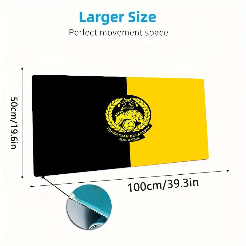 Malaysia Football Color Mouse Pad Large Gaming Table Cushion Non-slip Laptop Tablet Big Mousepad XXL Mat Mini PC Playmat With Lock edge