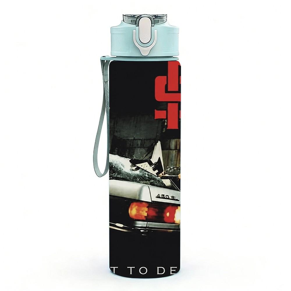 1PC Black Classic Car 750ml sports water bottle leakproof straw lid outdoor office home