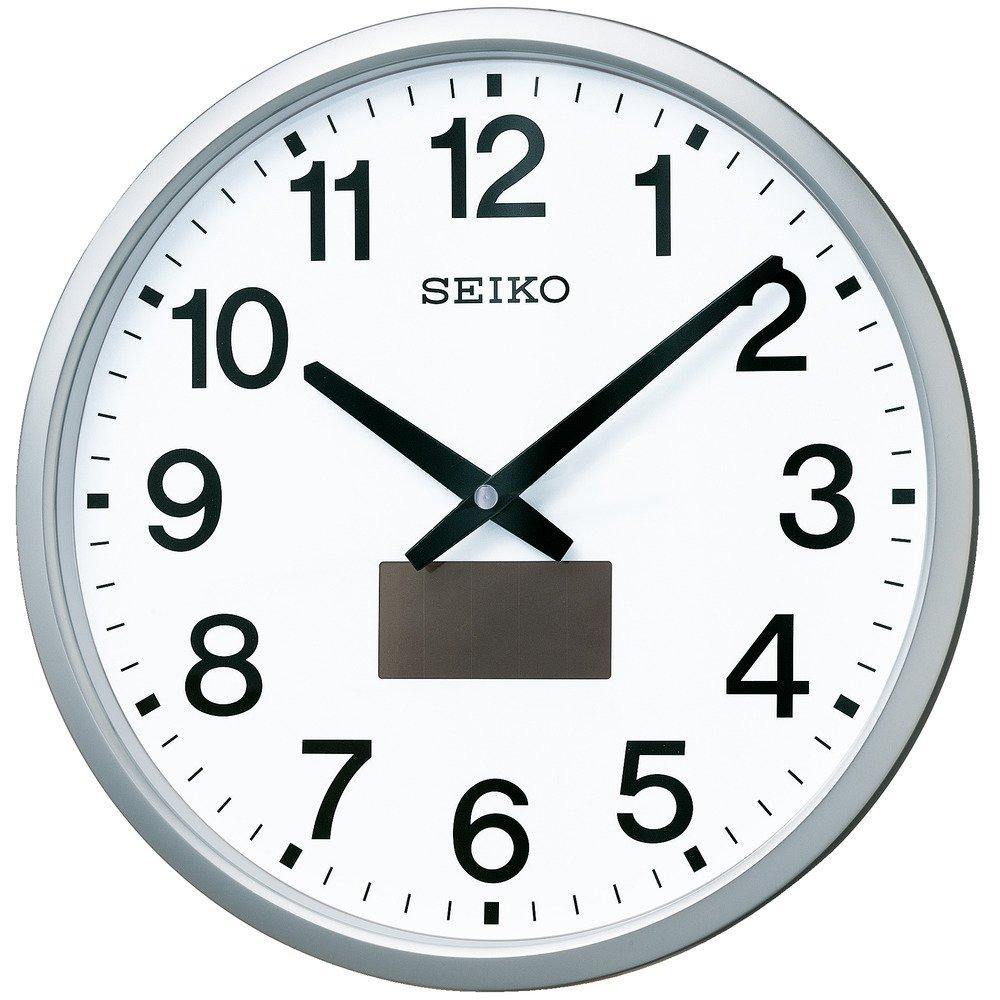 Seiko Часы настенные офисные гибридные солнечные радиоволновые аналоговые серебристые металлические SF242S