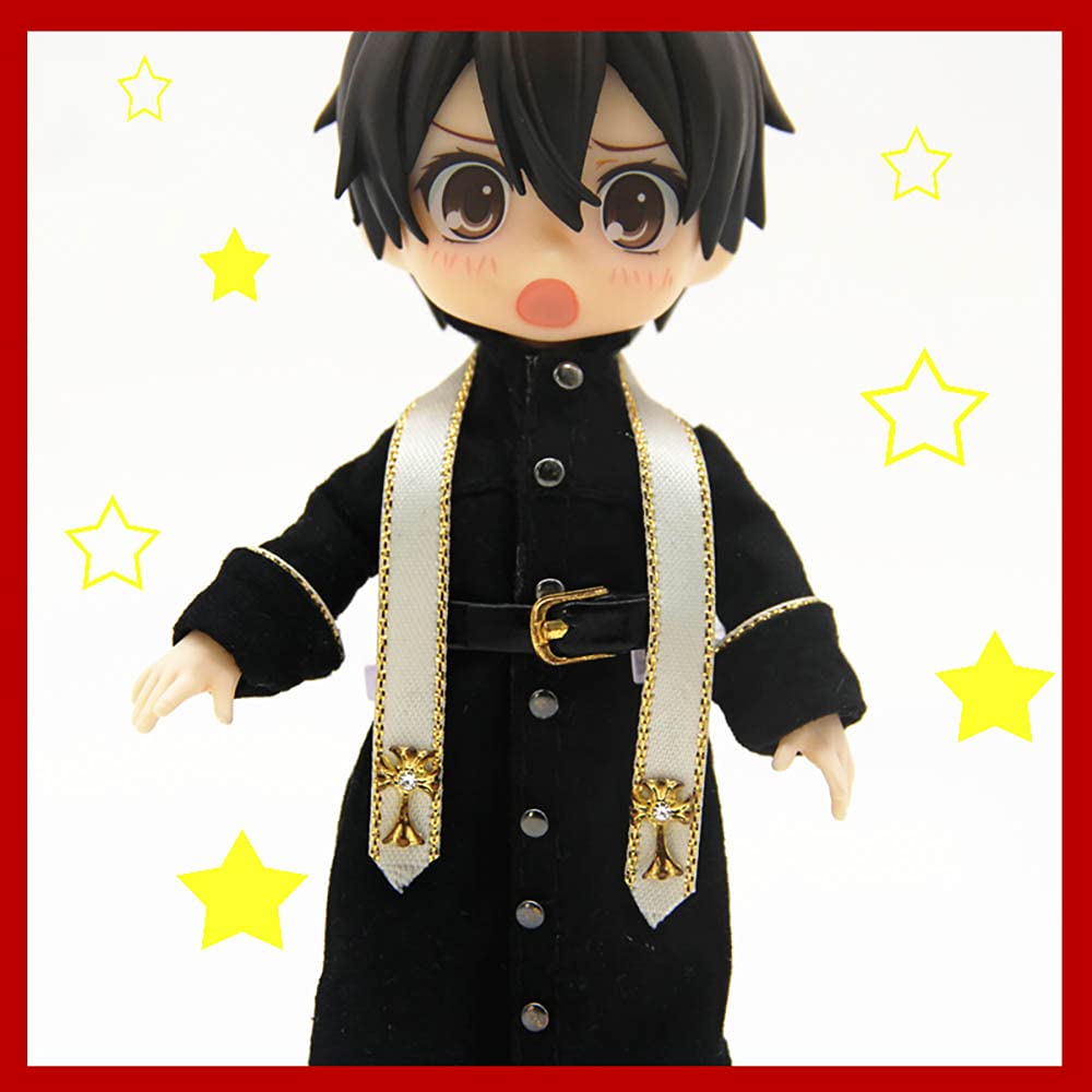 Niannyyhouse OB11 размер кукла Obitsu 11см тело лента + пояс + халат комплект из 3 предметов костюм священника 112bjd кукольная одежда черная одежда священника