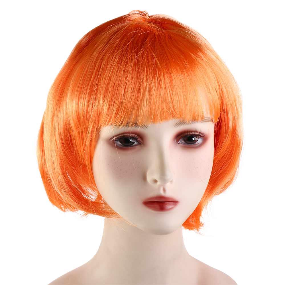 Funny Women Bobo Wig Pink Short Straight Hair Cosplay Party Bob Hair Makeup Party