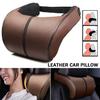 Adjustable PU Leather Car Neck Rest Pillow 410g Adjustable Headrest Pad Seat Cushion Leather Car Pillow