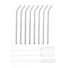 8PCS Stainless Steel Metal Drinking Beverage Straws Set W/ 3 Reusable Cleaning Brushes Kit
