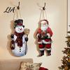 Reusable Wooden Party Sign Vintage Christmas Door Welcome Sign, Rustic Santa Claus Snowman Gift for Family Wreath, Farmhouse Decorative Hanger Plaque
