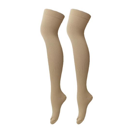 1 Pair Compression Stockings Women Men Thigh High Closed Toe 20-30 MmHg Graduated Support Compression Socks