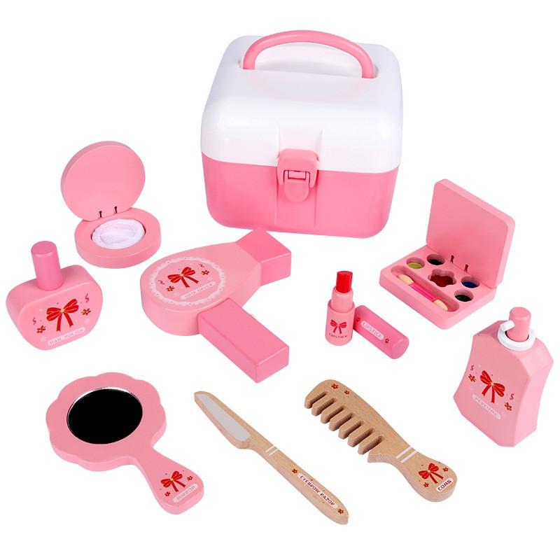 Wooden Dressing Table Toy Set Girls Pretend Play Makeup Role Educational Toddler 4-6 Years