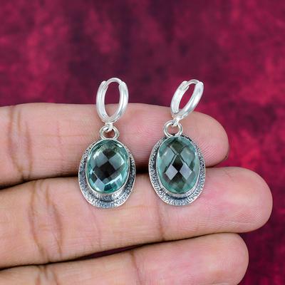 Серьги Aqua Apatite, 925 пробы цельные серебряные серьги, ювелирные изделия ручной работы с драгоценными камнями, подарки для жены, абсолютно новые серьги