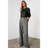 Gray Button Detailed Wide Leg Woven Trousers Twoaw21pl0492