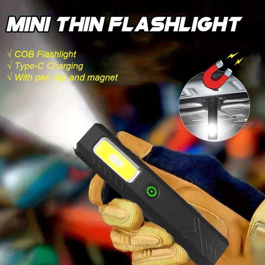 LED Keychain Flashlight Type C Rechargeable 550LM Portable Mini Torch Pocket Lantern Flood Work Light With Magnet For Emergency