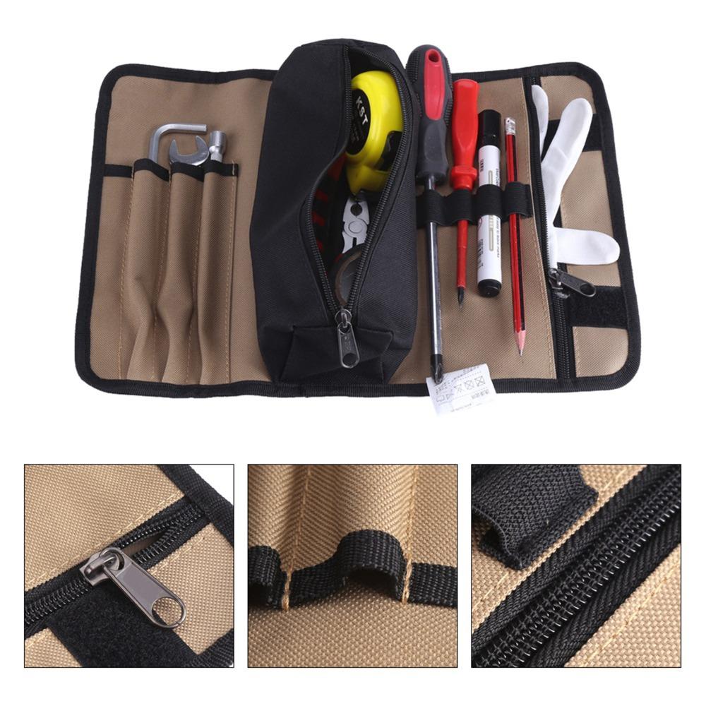 600D Oxford Tool Roll Up Bag Portable Easy Roll-Up Closure Roll Up Tool Bag Compact Easy To Carry Hardware Tools Storage Bag