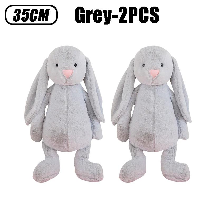 35cm Stuffed Long Ear Rabbit Soft Plush Toy Cute Bunny Cartoon Animal Sleeping Doll Kids Baby Soothing Doll Birthday Easter Gift