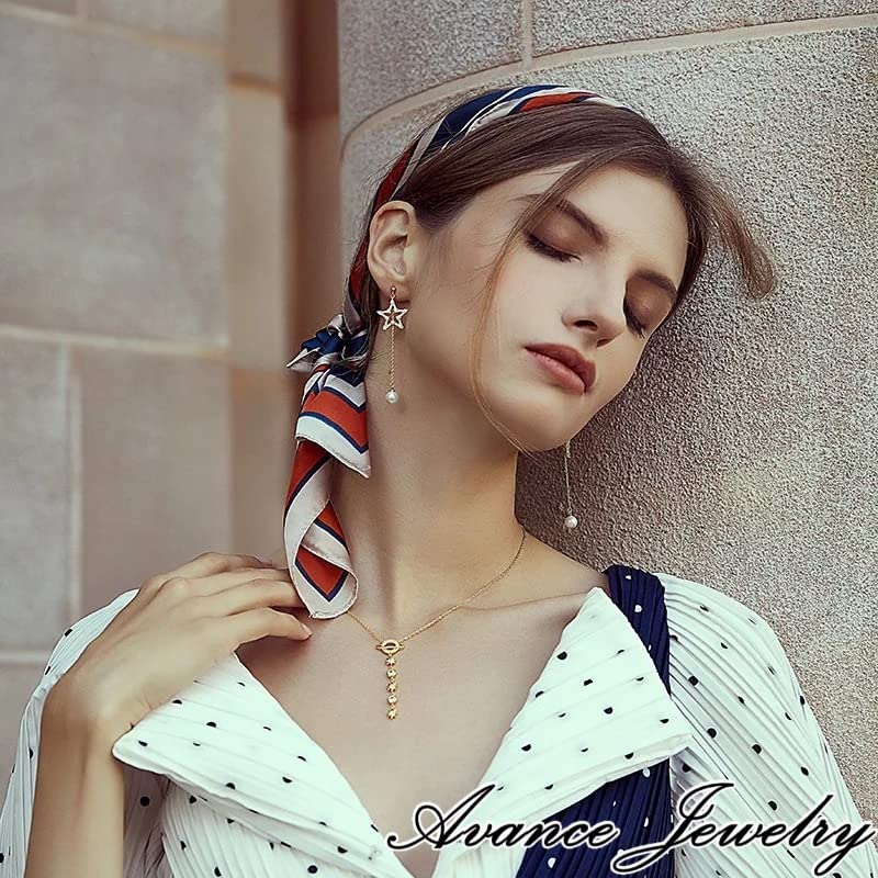 Avance Star Pearl Earrings Gold Ladies Cute Gorgeous (Earrings)