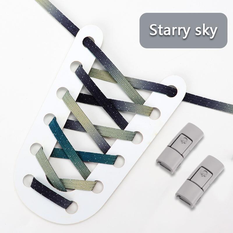 Новые красочные шнурки для обуви без завязок, эластичные шнурки, кроссовки для детей и взрослых, блестящие шнурки без завязок для обуви, аксессуары