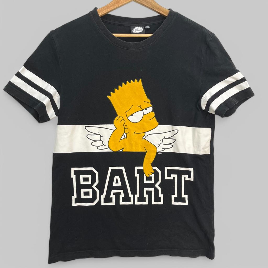 Simpsons Bart T‑Shirt Men’s L Black 2016 Angel Wings Graphic Streetwear Unisex T-Shirt