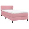 Box Spring Bed with Mattress Pink 80 x 220 cm Velvet