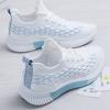 2025 Foreign Trade Fly-woven Women's Shoes Mesh Breathable Student Shoes Women's Lace-up Casual Shoes Trendy Sports Shoes