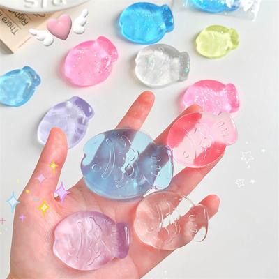 Прозрачная игрушка-рыба для снятия стресса, блестящая игрушка-морской лещ, сенсорная игрушка-щипок