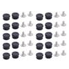 20 Sets Shoelace Rivets 9x5mm Eyelet Buttons 2.5x5.5mm Crossed Screws Shoe Lace Fastener Set Black