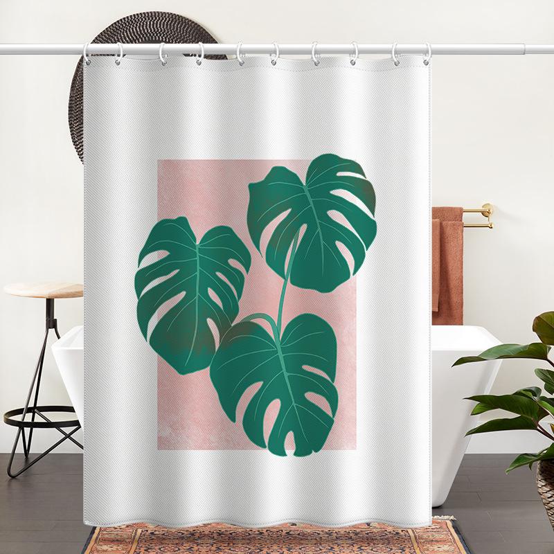 Bathroom Thickened Waterproof Curtain Mildew Proof Shower Curtain Shower Partition Curtain Shower Curtain Bathroom Curtain Free Perforation