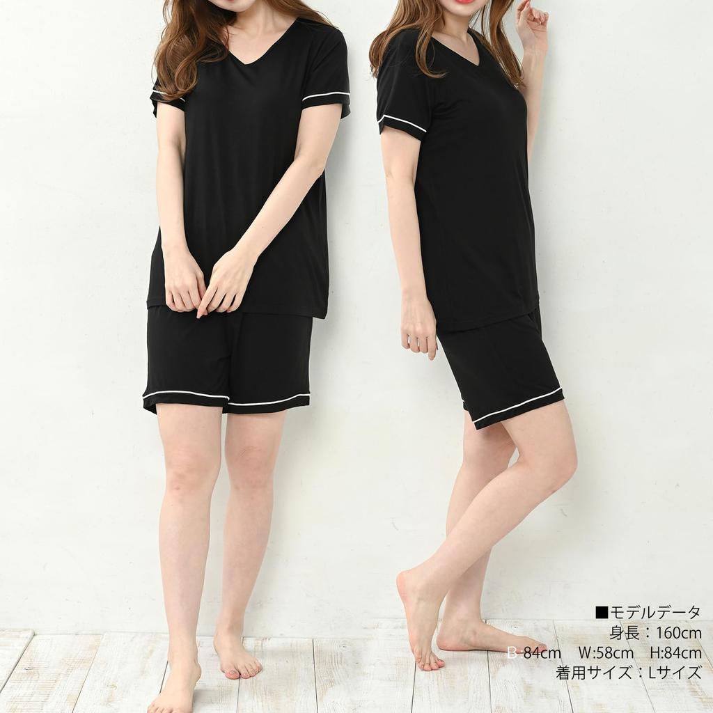 JANJAM Plus Size Loungewear with Cups and Size LL Women's Two-Piece Set T-Shirt Shorts, Black,